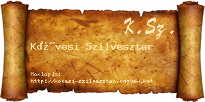 Kövesi Szilveszter névjegykártya